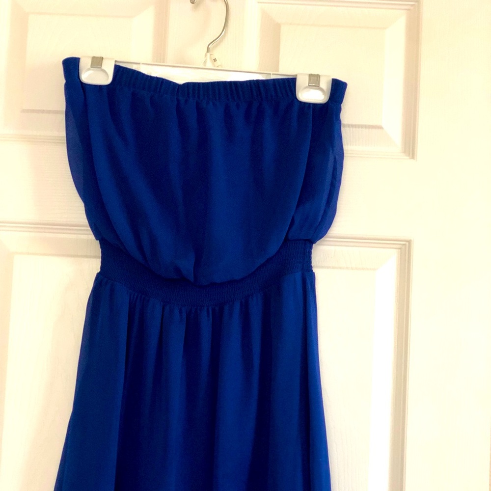 Strapless Blue Dress